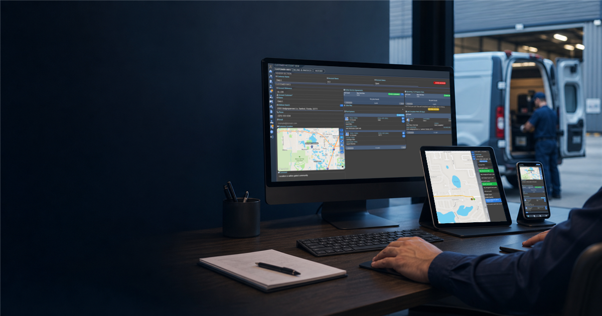 Connected field-service software across desktop, tablet, and mobile devices